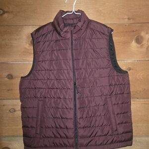Aeropostale Men's Puffer Vest - Deep Burgundy